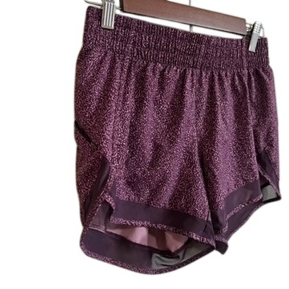 Athleta Printed Mesh Racer Run Shorts Womens XS Purple Athletic Gym Active - Picture 5 of 7